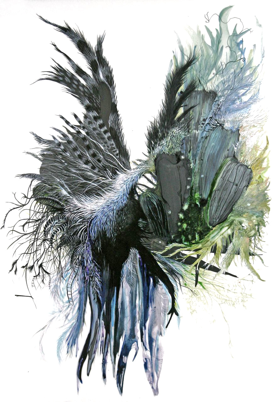  Paola Oxoa  Second Nature 3 , 2007,  Ink, gouache, and graphite on mylar,  36 x 24 in. (91.44 x 60.96 cm) 