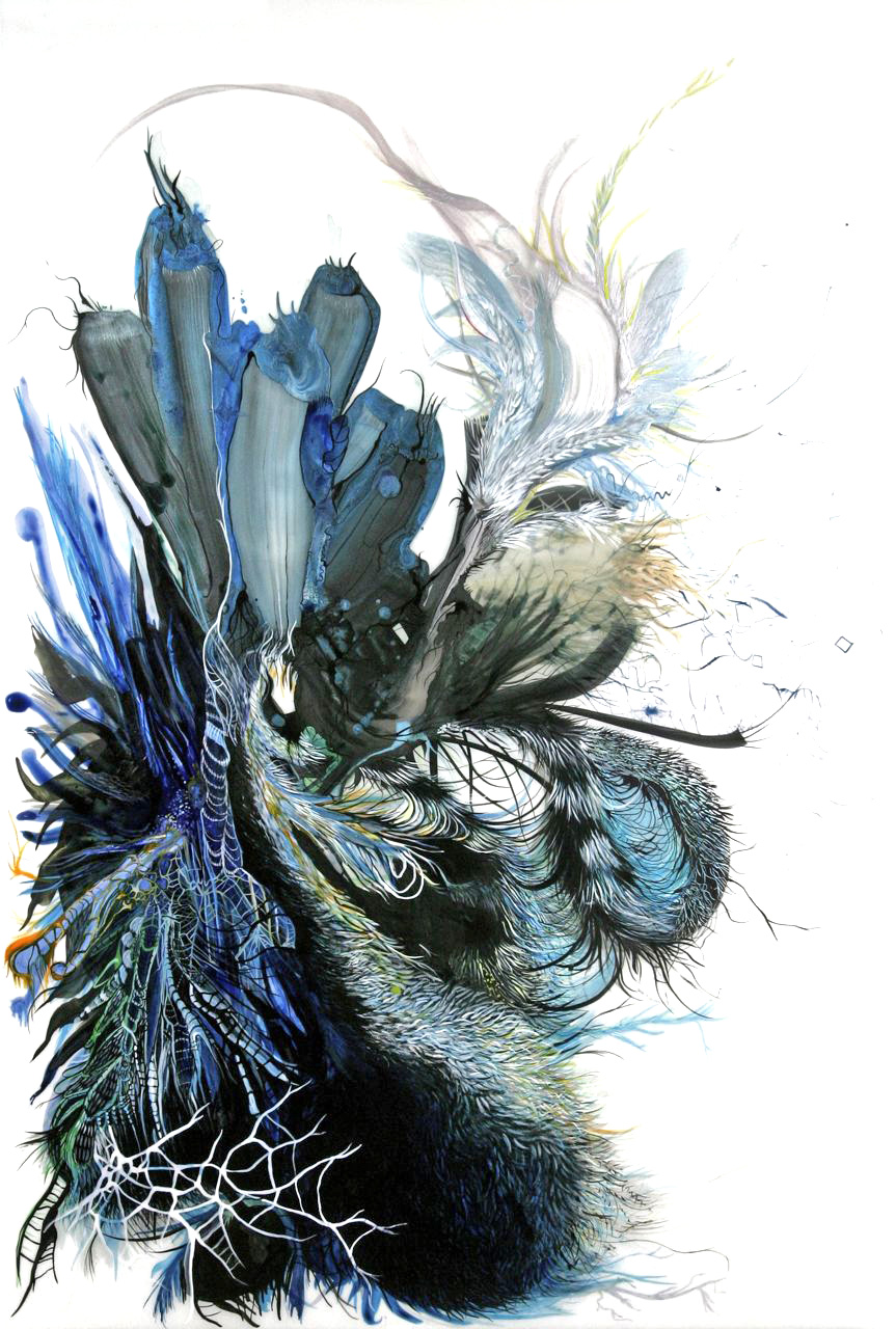 Paola Oxoa Second Nature 4 , 2007, Ink, gouache, and graphite on mylar, 36 x 24 in. (91.44 x 60.96 cm)