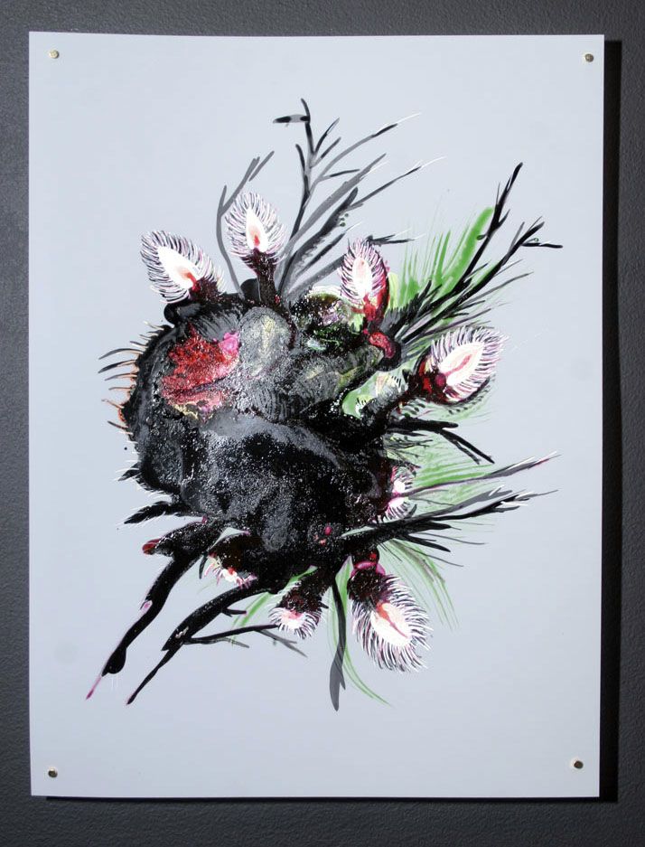 Paola Oxoa warm, warm, hot 12, 2006, ink on mylar, 12 x 9 in. (30.48 x 22.86 cm)