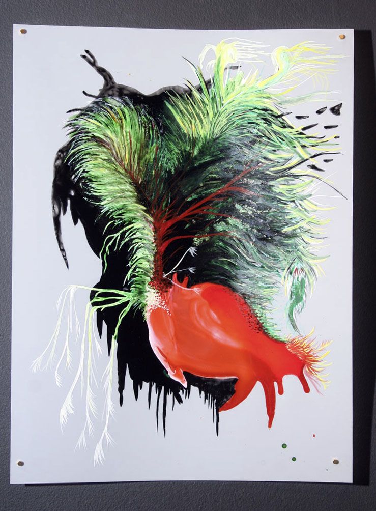 Paola Oxoa warm, warm, hot 13 , 2006, ink on mylar, 12 x 9 in. (30.48 x 22.86 cm)