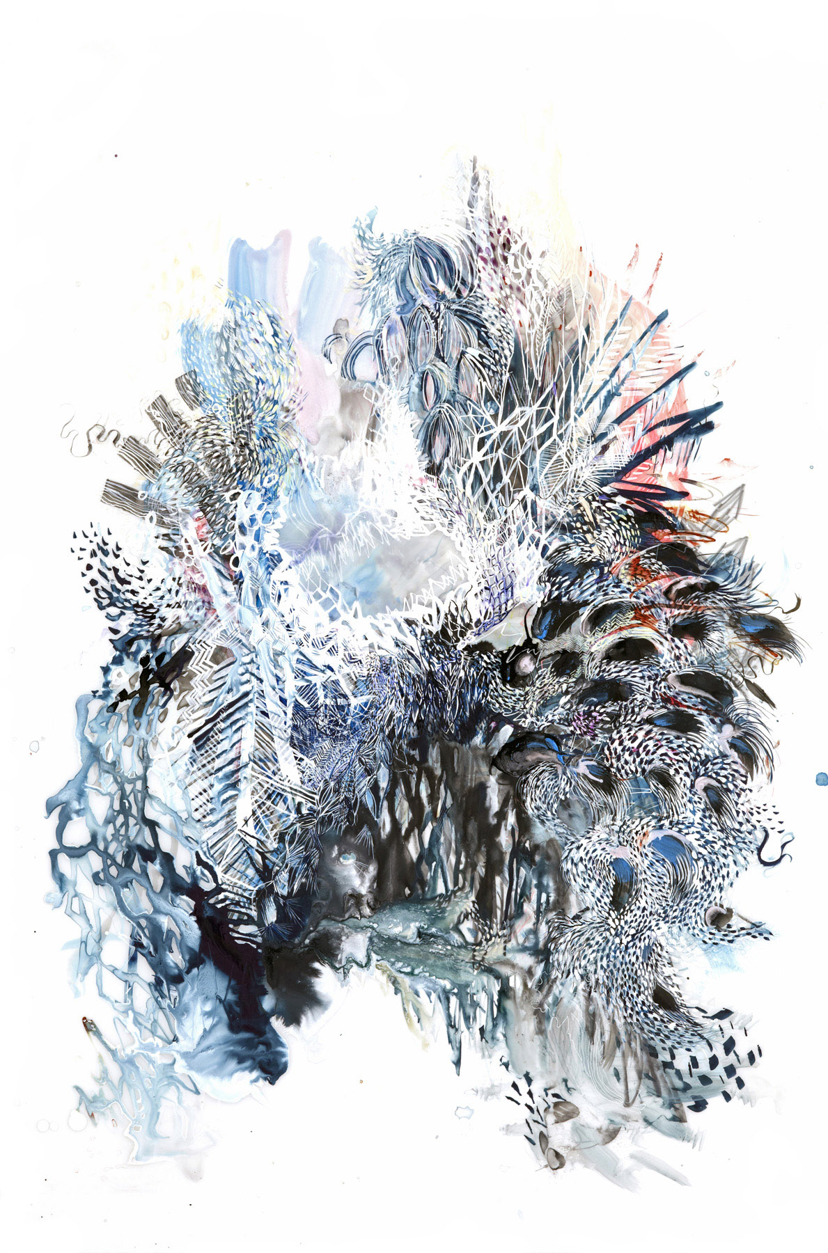  Paola Oxoa  Second Nature 10 , 2011,  Ink, gouache, and graphite on mylar,  36 x 24 in. (91.44 x 60.96 cm) 