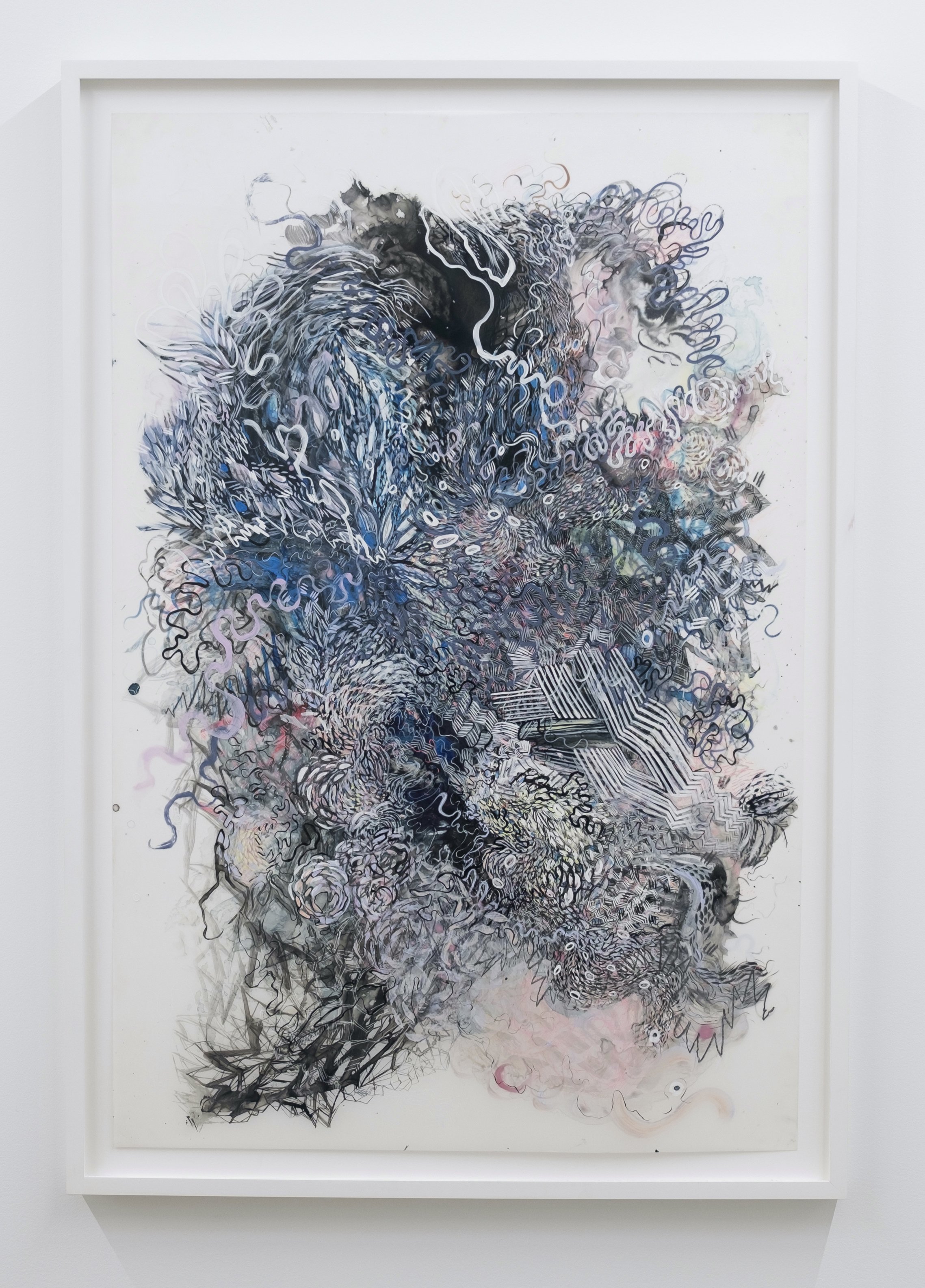 Paola Oxoa Second Nature 17 , 2013, Ink, gouache, and graphite on mylar, 36 x 24 in. (91.44 x 60.96 cm)