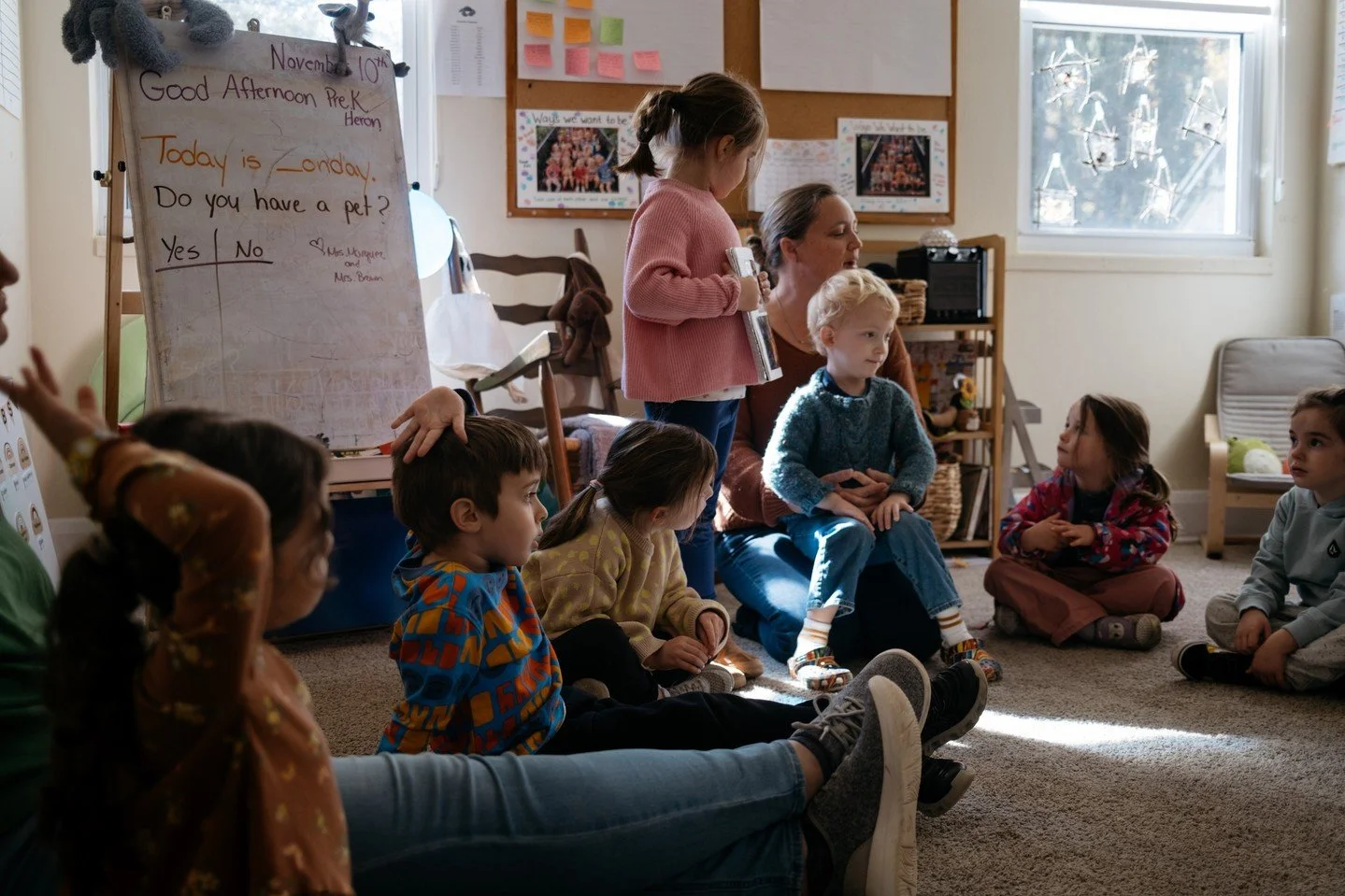 In our classrooms, we practice different scenerios to navigating common friendship challenges, such as sharing a popular toy or resolving a disagreement.