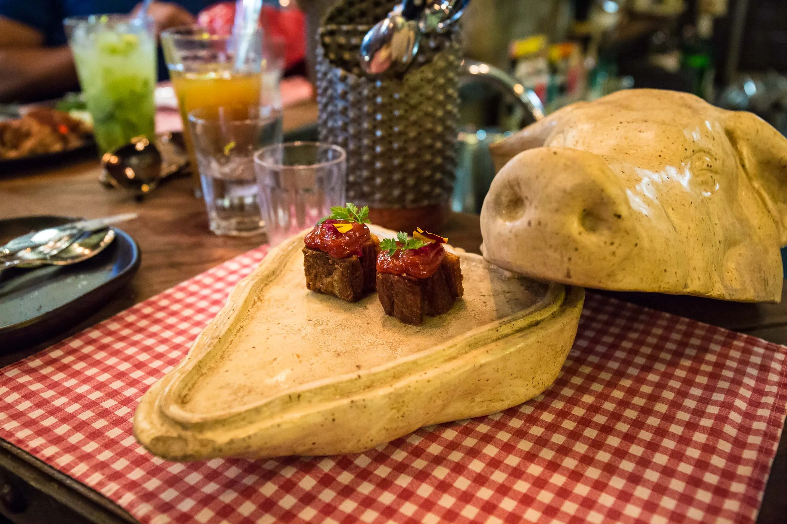 Pork belly with spicy guava jam, A Casa Do Porco, Sao Paulo, Brazil
