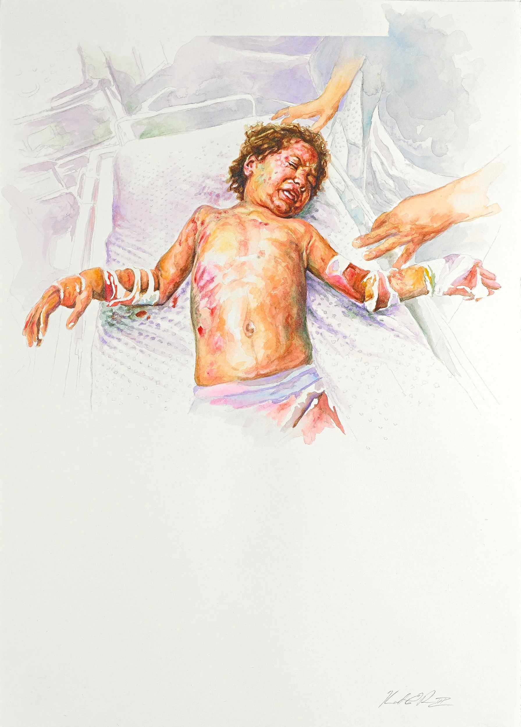 Crucifixion Watercolor on Paper 14in x 20in