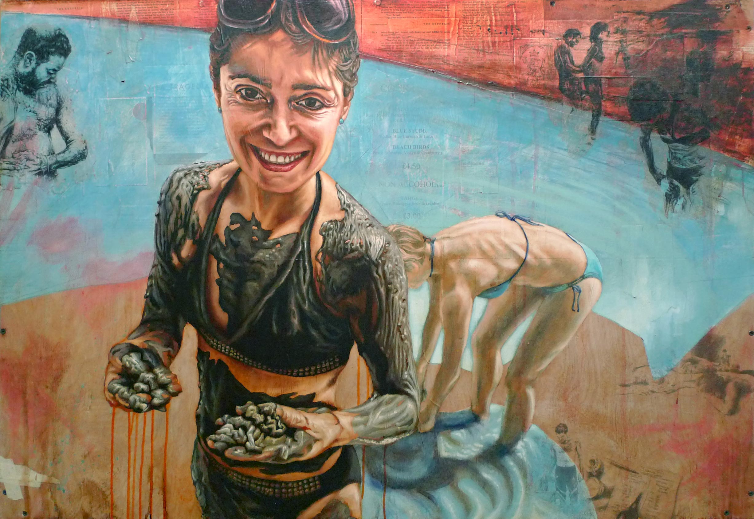 Dead Sea Therapy Mixed Media on Wood Panel 48in x 33in