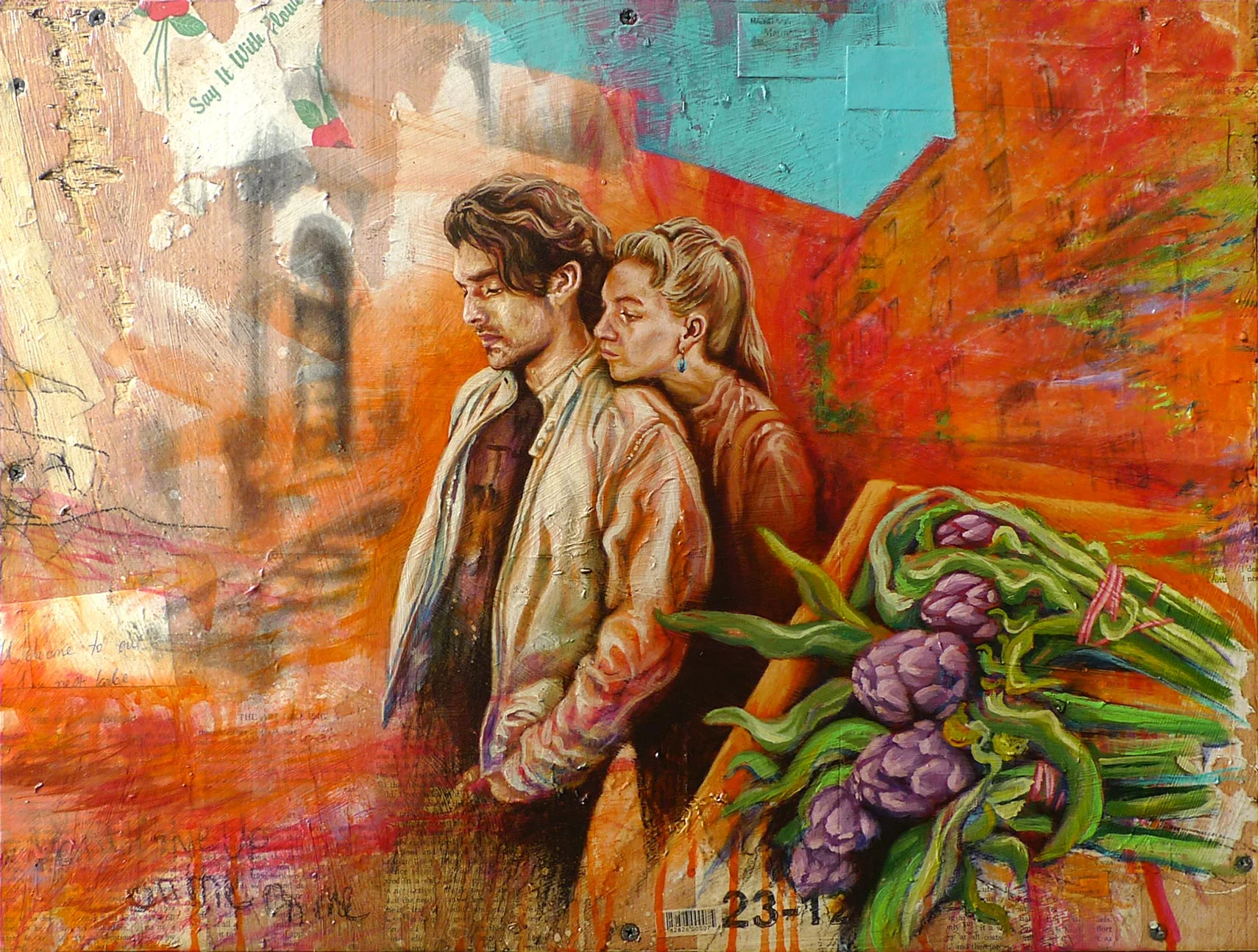 Don't Give Up On Me Mixed Media on Wood Panel 24in x 18in