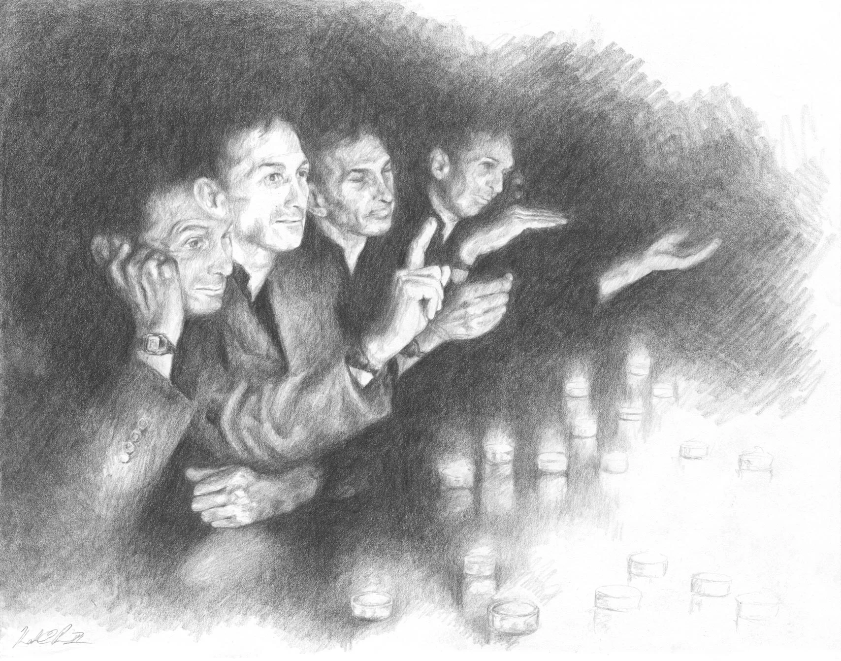 Robert, Four Views Graphite on Paper 14in x 11in