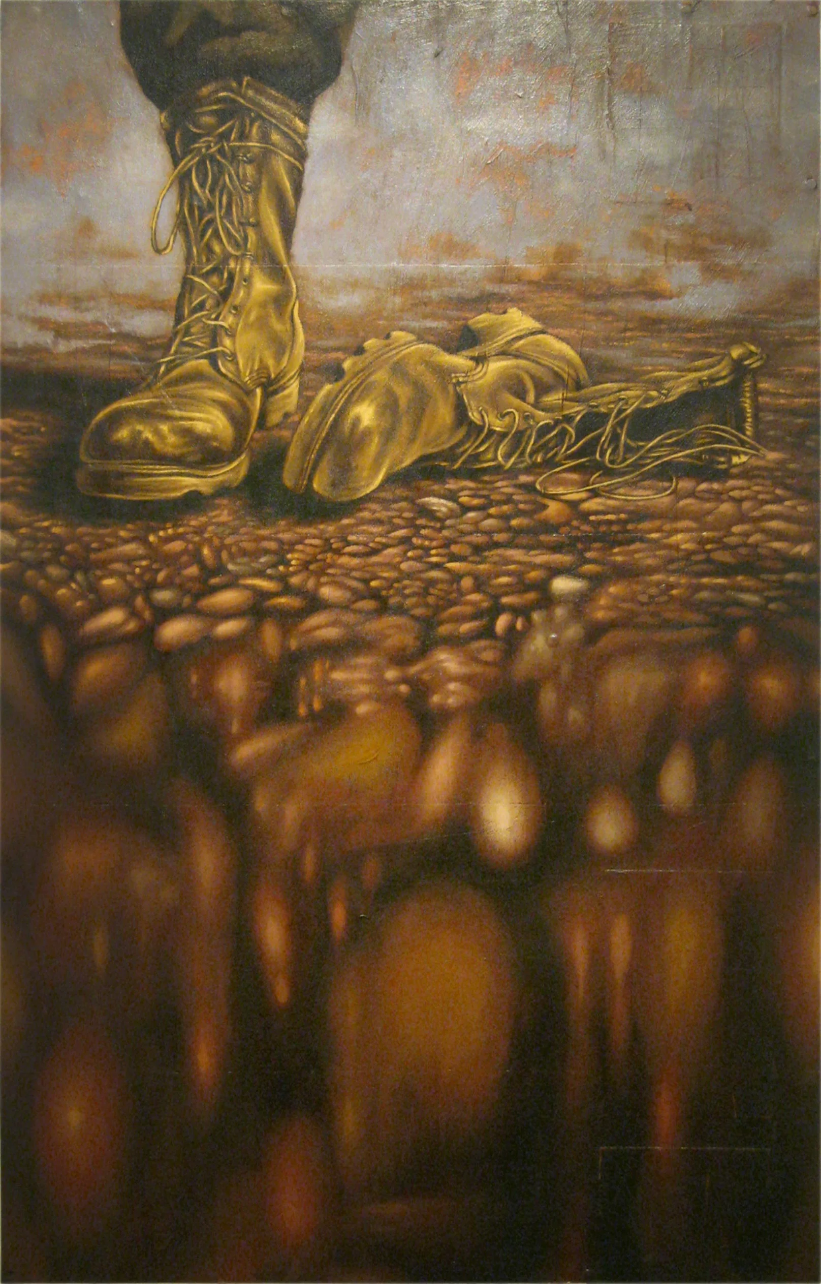 Support Our Troops Mixed Media Painting 30in x 48in