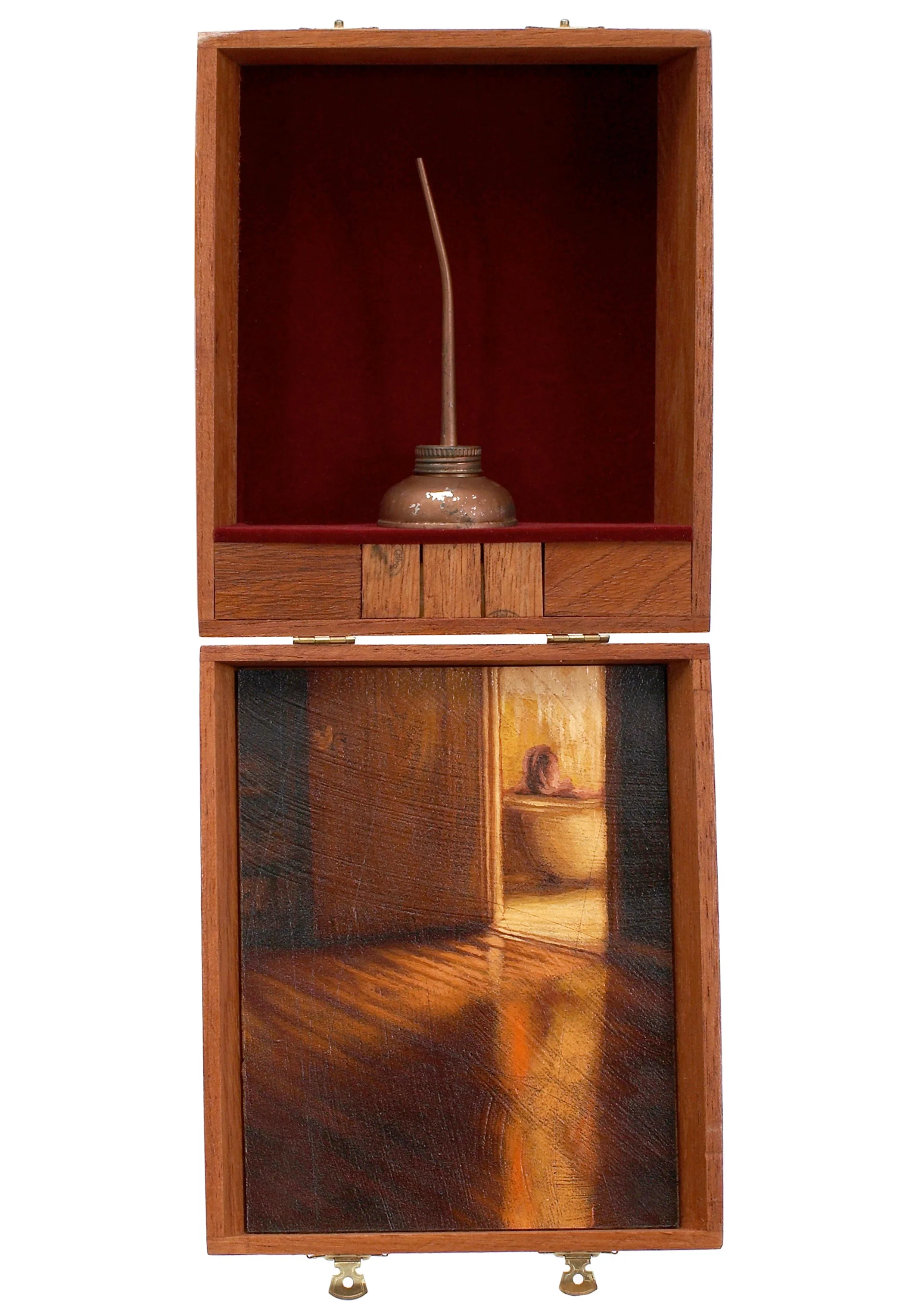 To Tomorrow Mixed Media Cigar Box Installation 6.75in x 15.5in x 2.5in deep