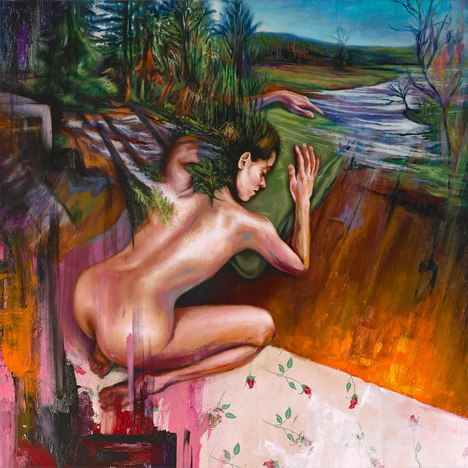 I Wasn’t Born To Drown Mixed Media on Wood Panel 36in x 36in