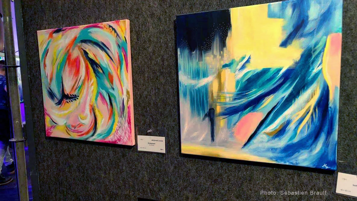Oeuvres de Mélissande Lauzon artiste peintre au Salon des Arts de Brossard.