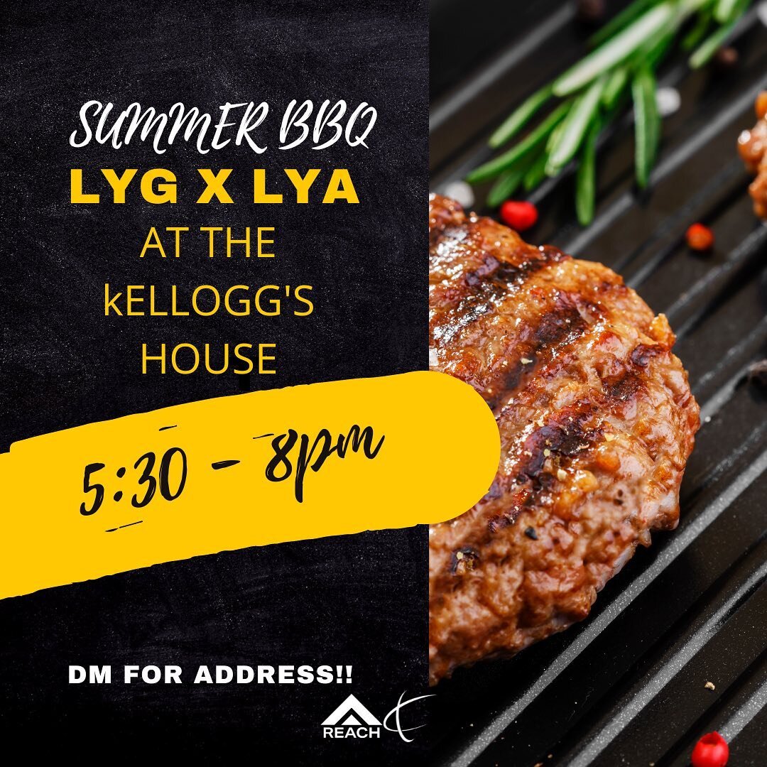 Who&rsquo;s hungry?

Join us tomorrow night at 5:30 with the @lc_stu_min at the Kellogg&rsquo;s house for a summer BBQ and devo led by our very own @sente343 !

LYG 🤝🏼 LYA