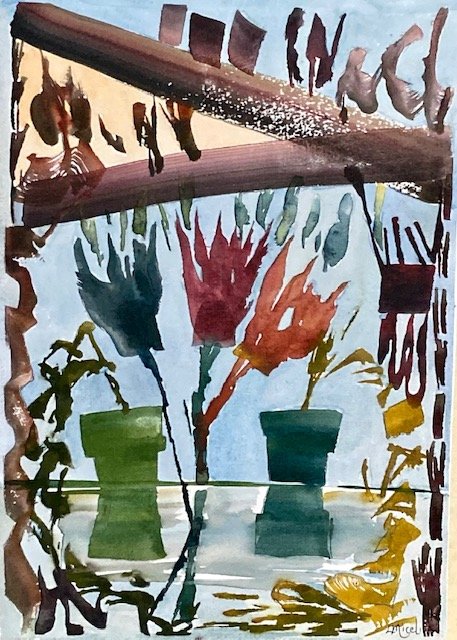 Reflections, latticeWorks 117, Watercolor, 15 X 11"