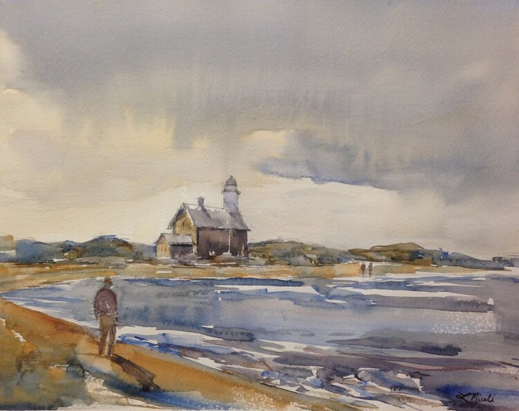 SOLD - North Light, Block Island, Watercolor