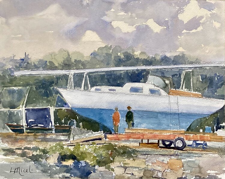 Jones' Boat Yard, Plein Air, 11 X 14", $175