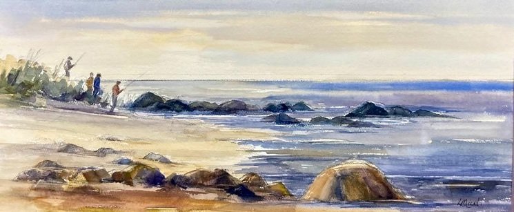 SOLD - First Outing, Fisher's Island, Watercolor