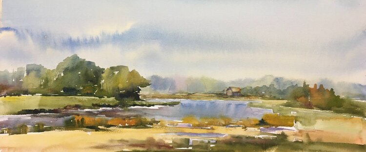 SOLD - Marsh at Saltwater Farm, Plein Air