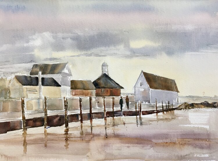 SOLD - Silver Eel Cove, Plein Air Watercolor