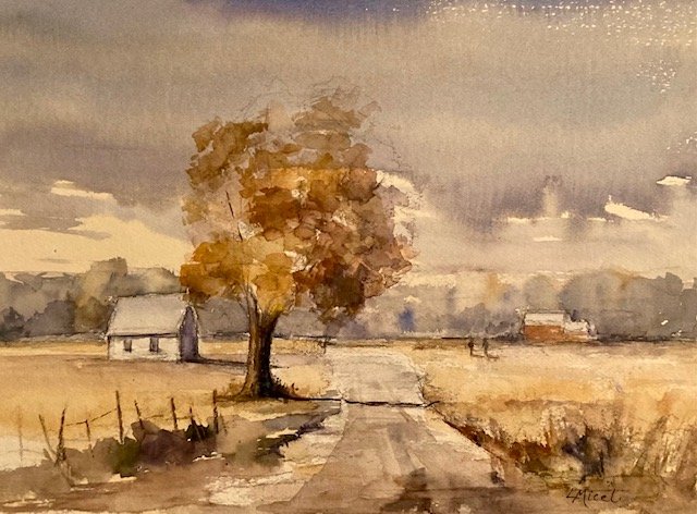 SOLD - Afternoon, Class demo,  Watercolor, 11 X 14"