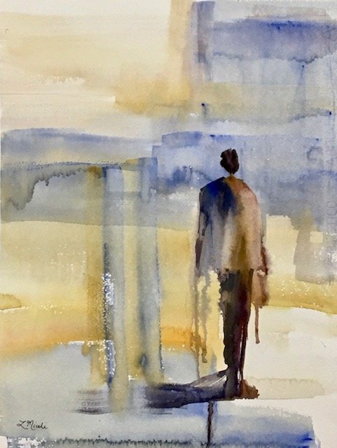  What he carried, Watercolor, 20 X 15"