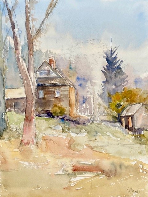 Early Spring, Denison Homestead, Plein Air, 15 X 11", $175