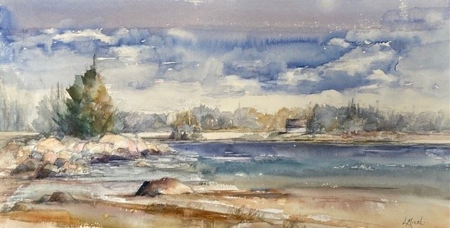 Knox Preserve, Plein Air, 10 X 22" at 1515 Lincoln Gallery, OK City