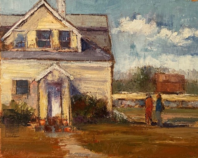 SOLD - The Farmhouse, Stone Acres, Plein Air Oil, 8 X 10