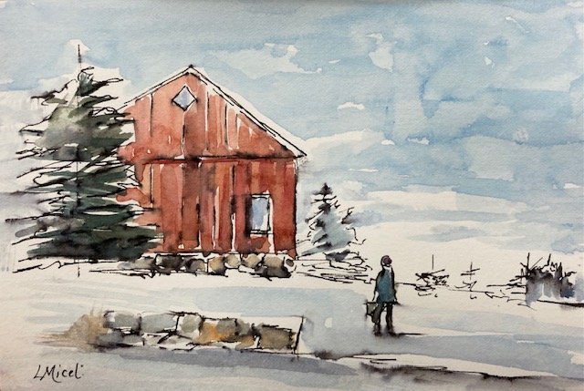 SOLD  First snow,  5 X 7"
