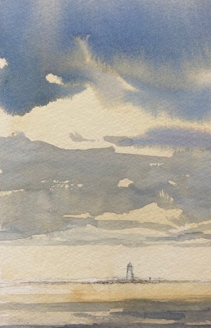 Light at the Horizon, watercolor, 7 X 5", $125