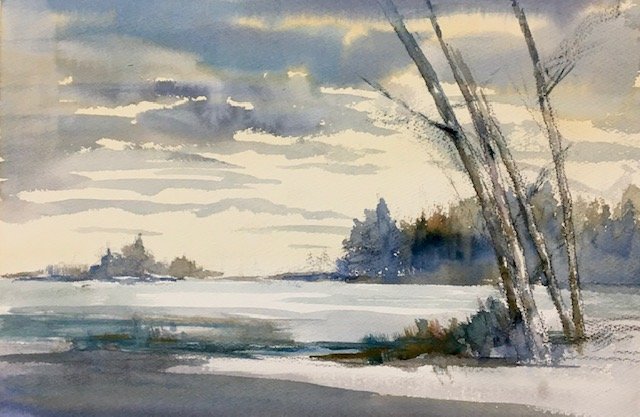 Winter Light, class demo, 11 X 14" $175