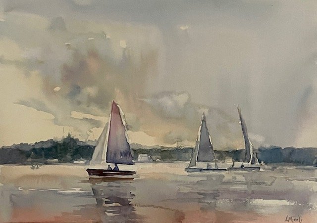 Afternoon  Sail, Class Demo, 11 X 14"