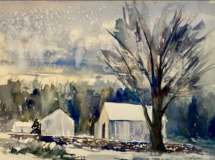 Winter Barns, 11 X 14",  $175