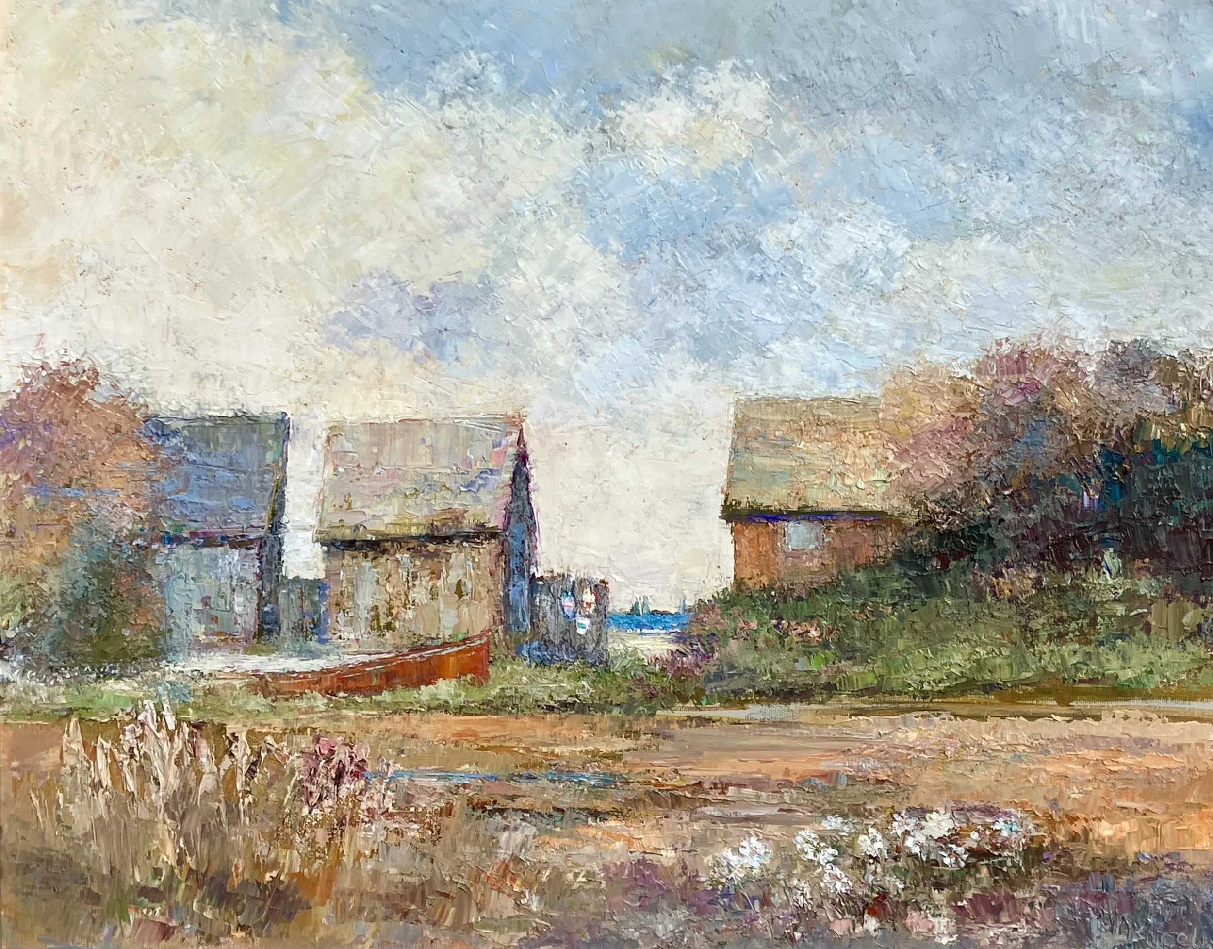 The Beach Houses, 16 X 20" Oil on canvas