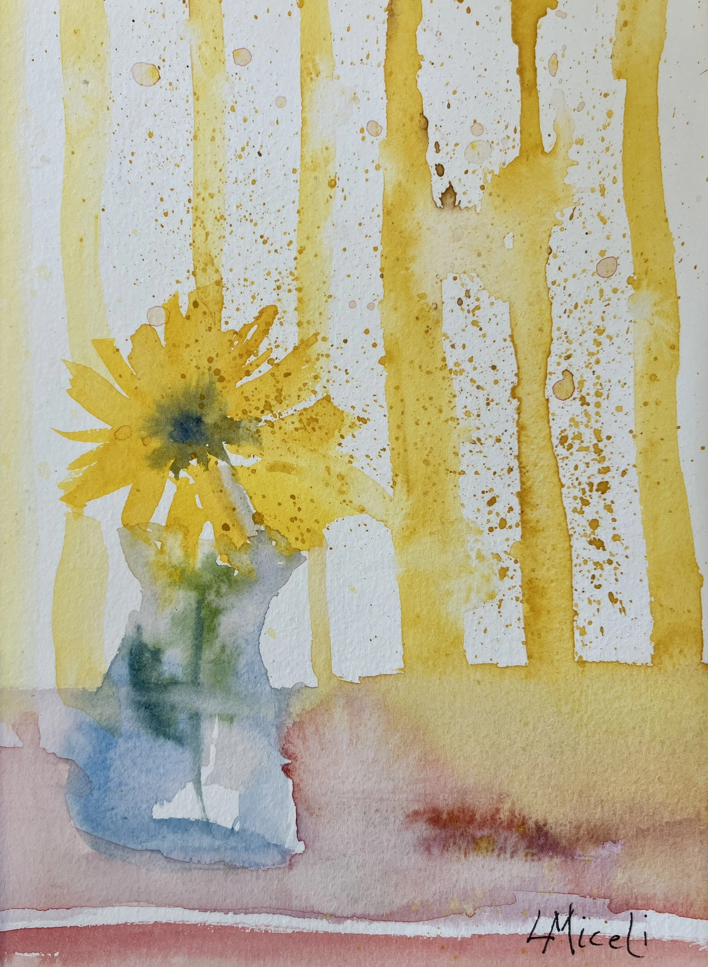 Yellow flower, 8X6 watercolor