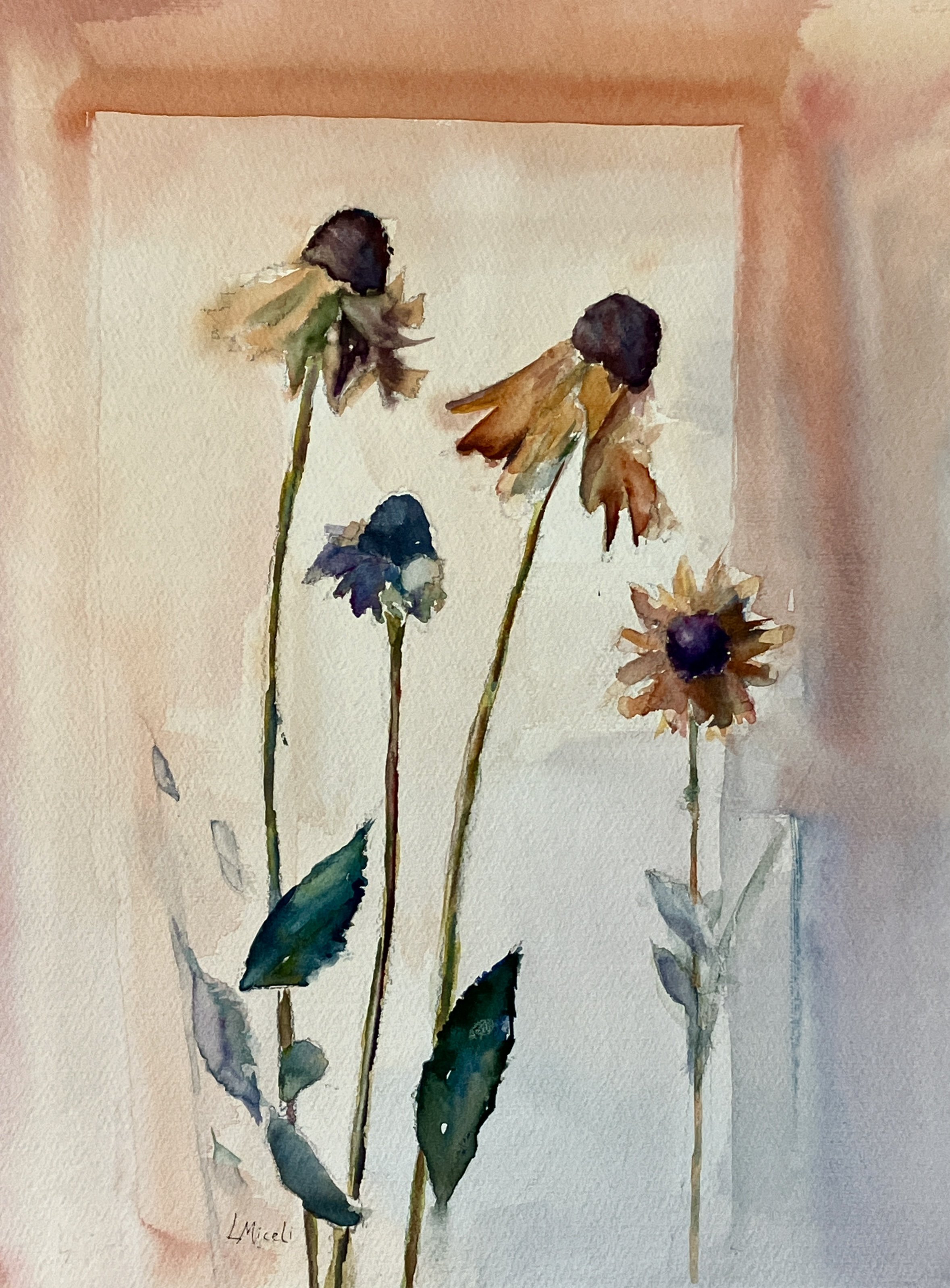 A Flower's View, 11X14" watercolor