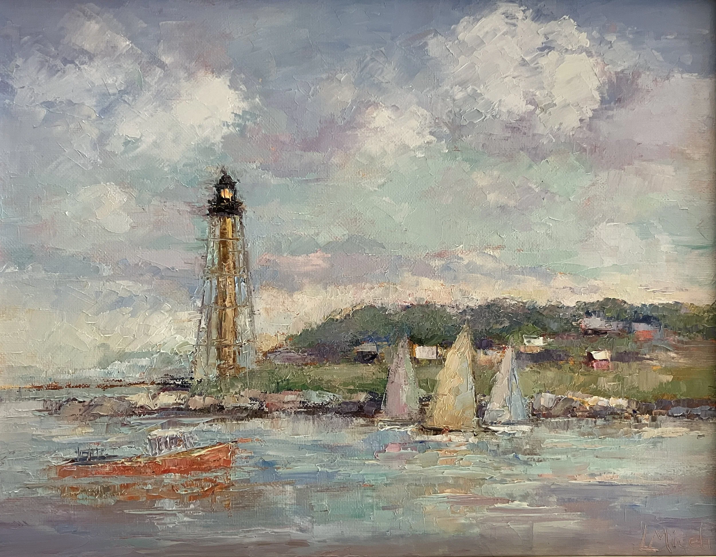 MarbleHead Light, 11 X 14" oil on canvas