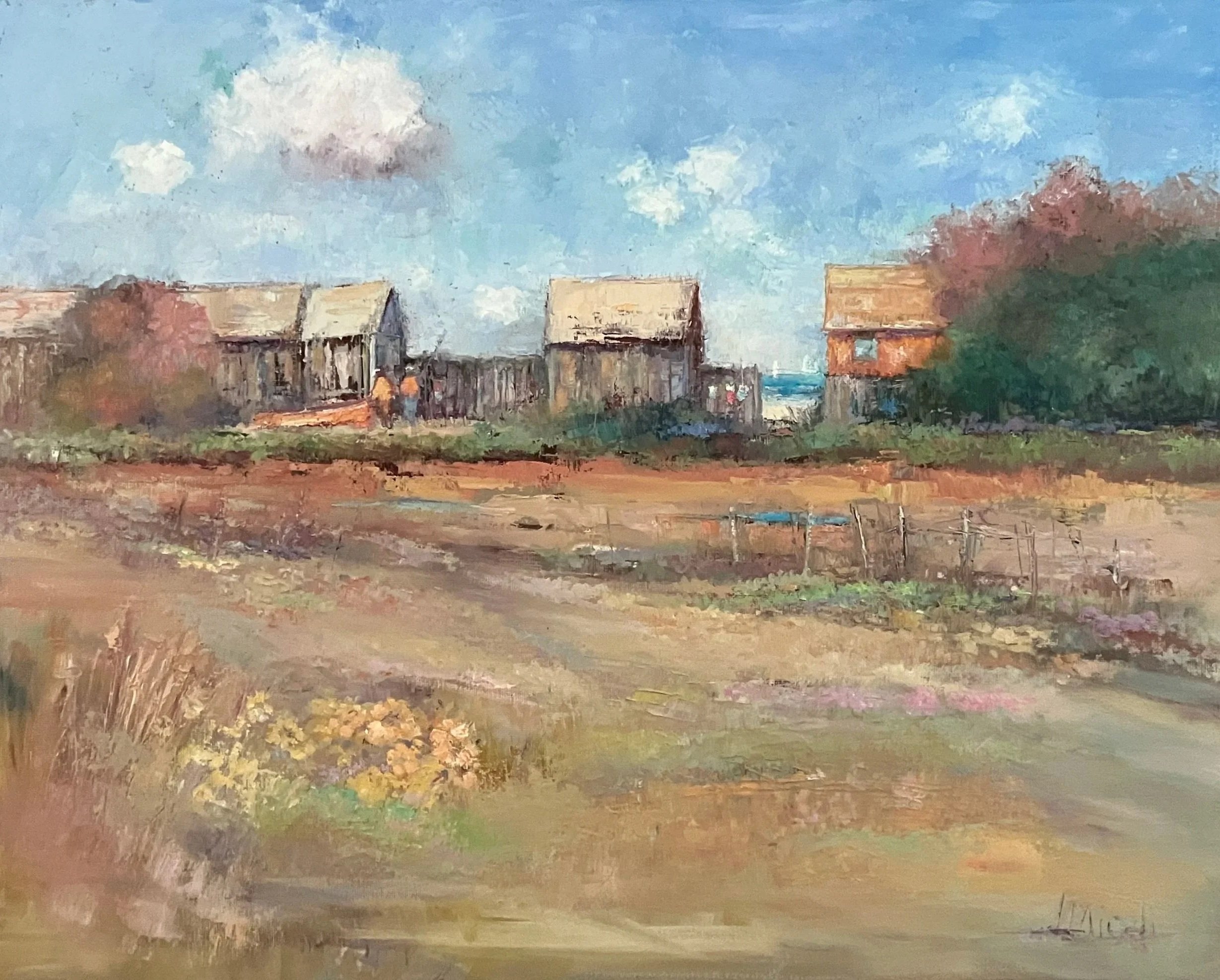Path to the BeachHouses, 16 X 20" oil on canvas