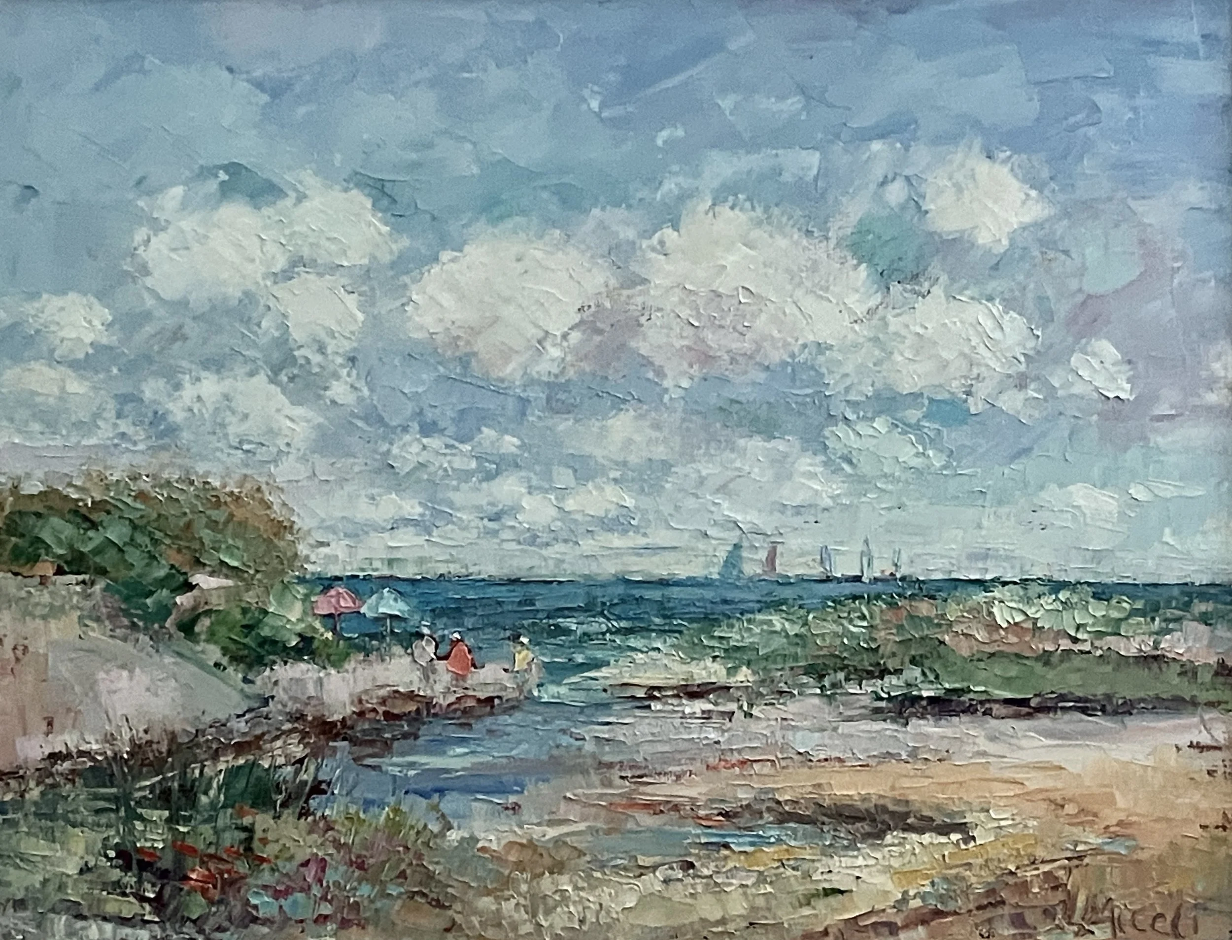  July Beach Day, plein air, 11 X 14" oil on canvas