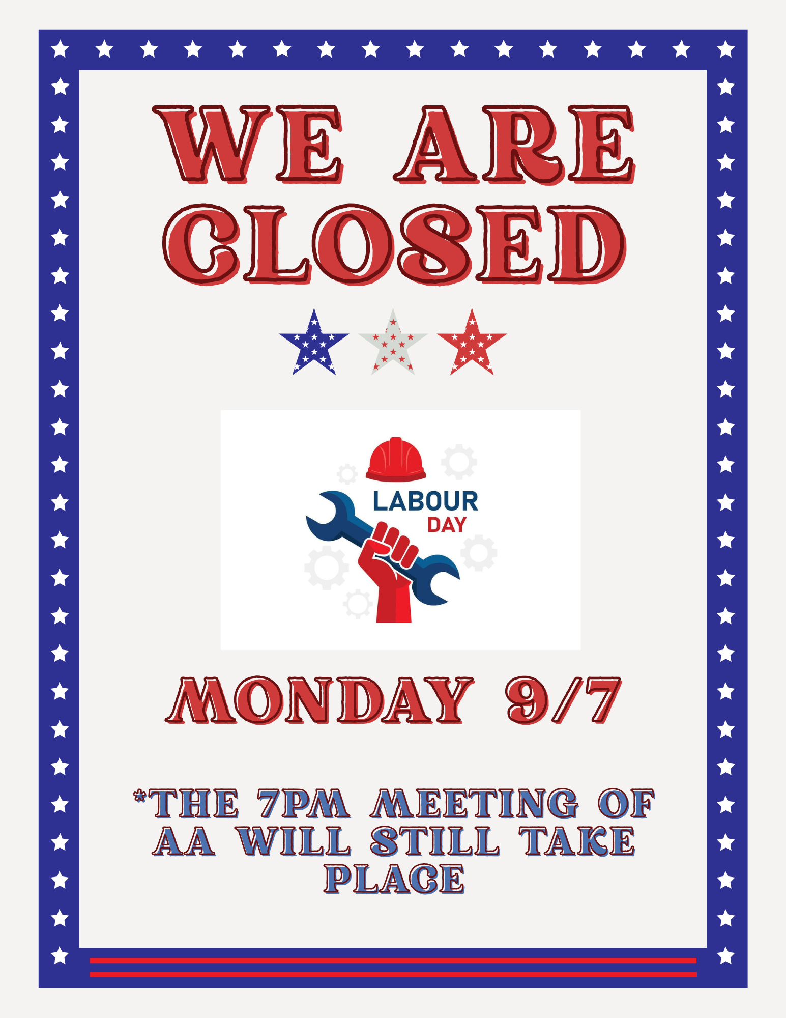 The NRC Will Be Closed For Labor Day Monday, September 7th