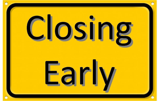 The NRC Will Be Closing At 4pm Today (No 4pm ARM)
