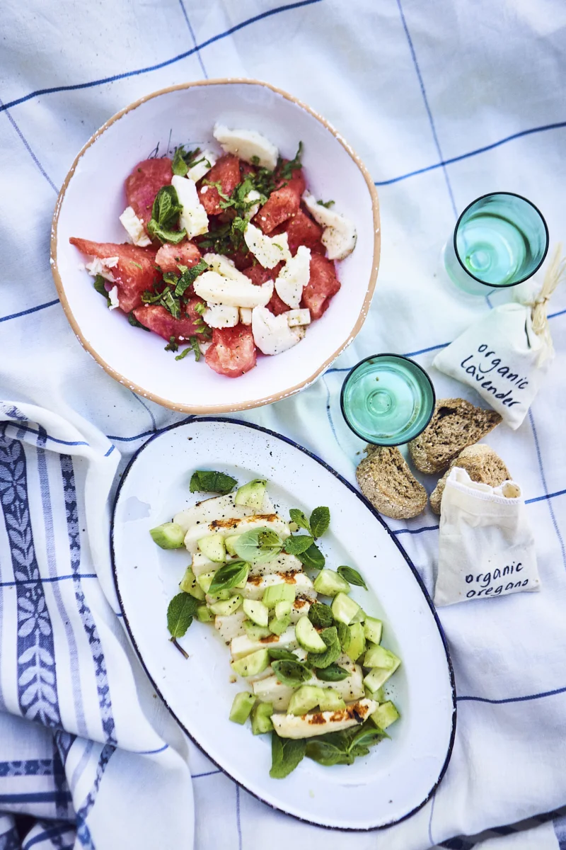 cucumber and halloumi. recipe