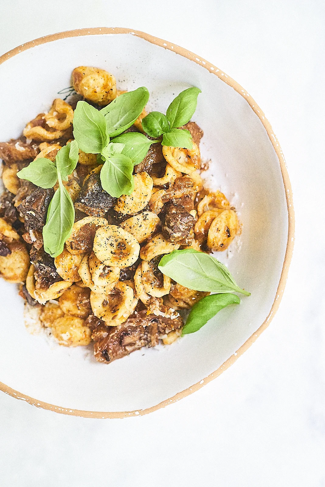 Lamb and red wine orecchiette