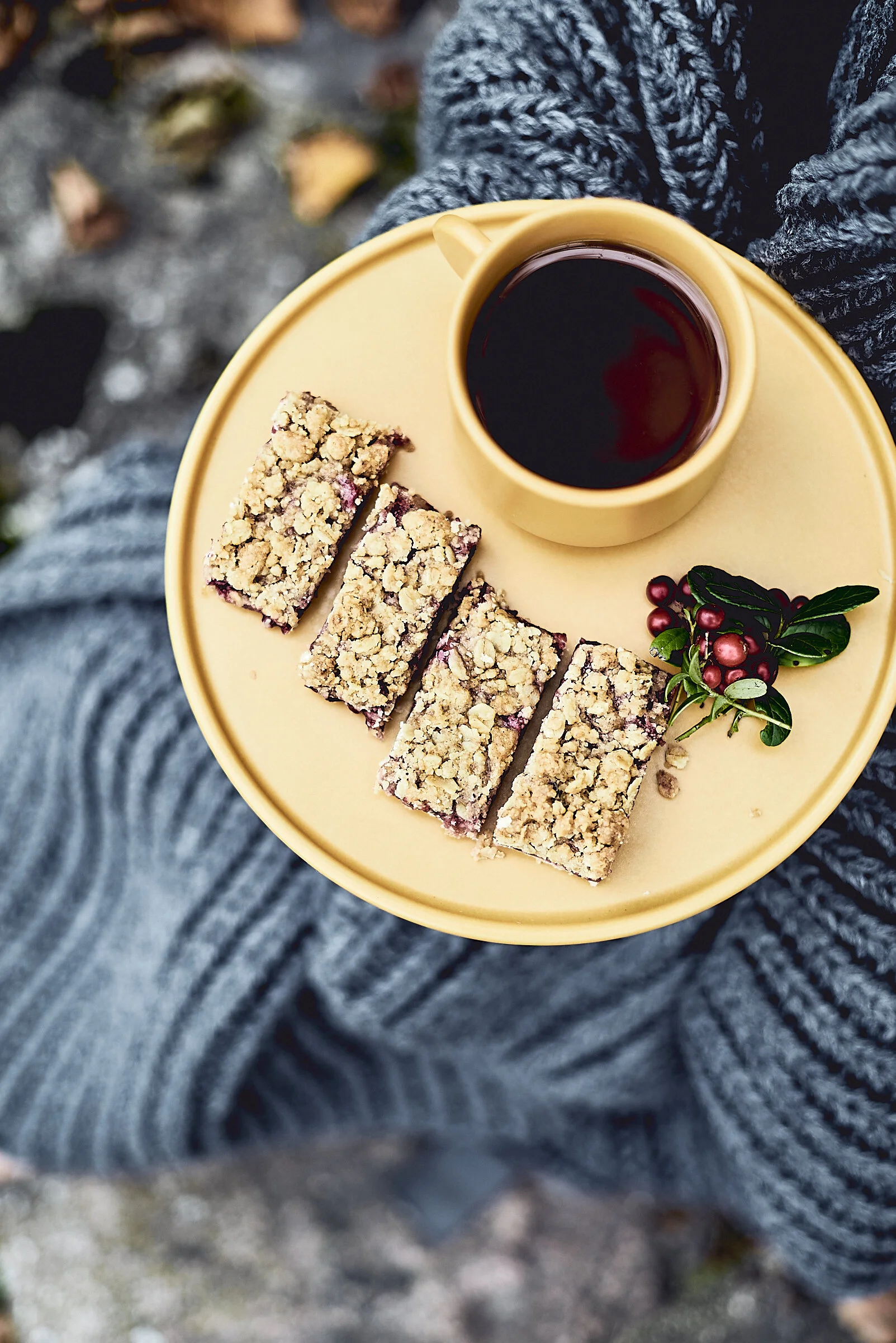 Countryside plum crumble pie