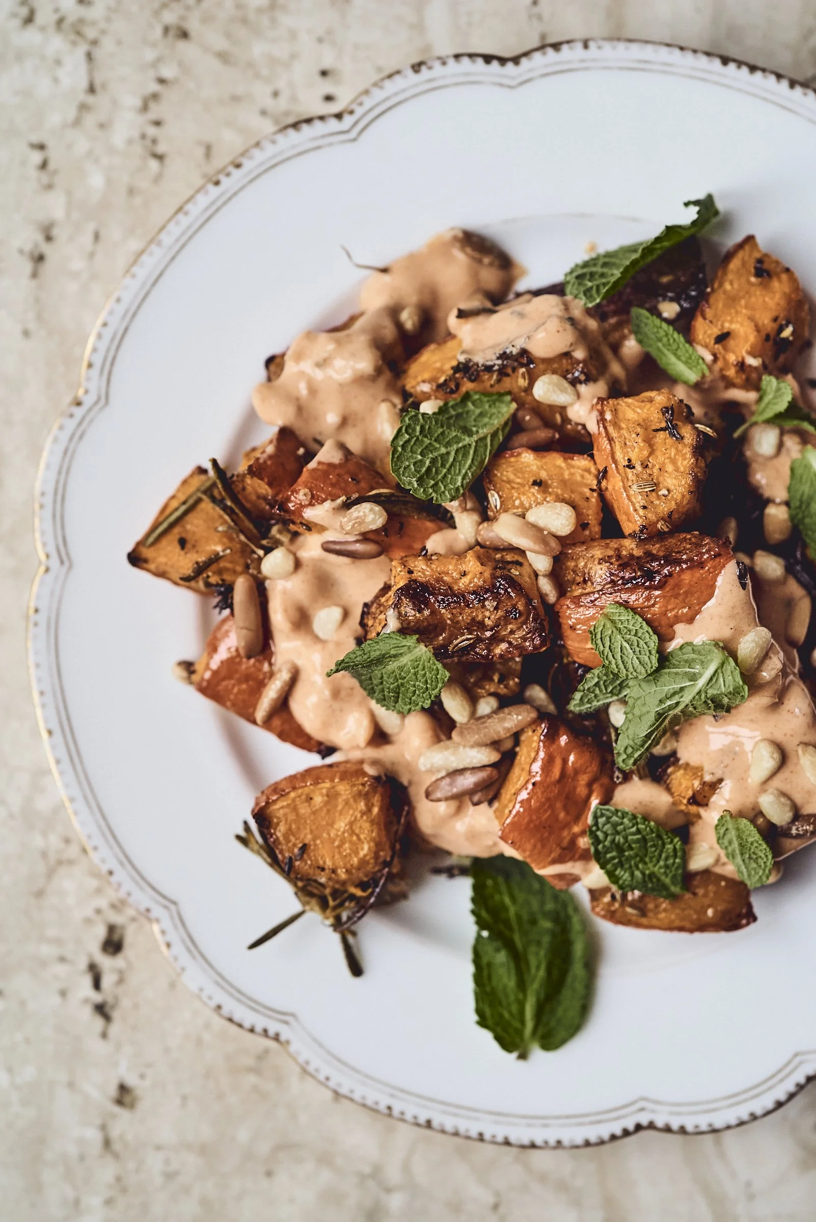 pumpkin and pine nut salad