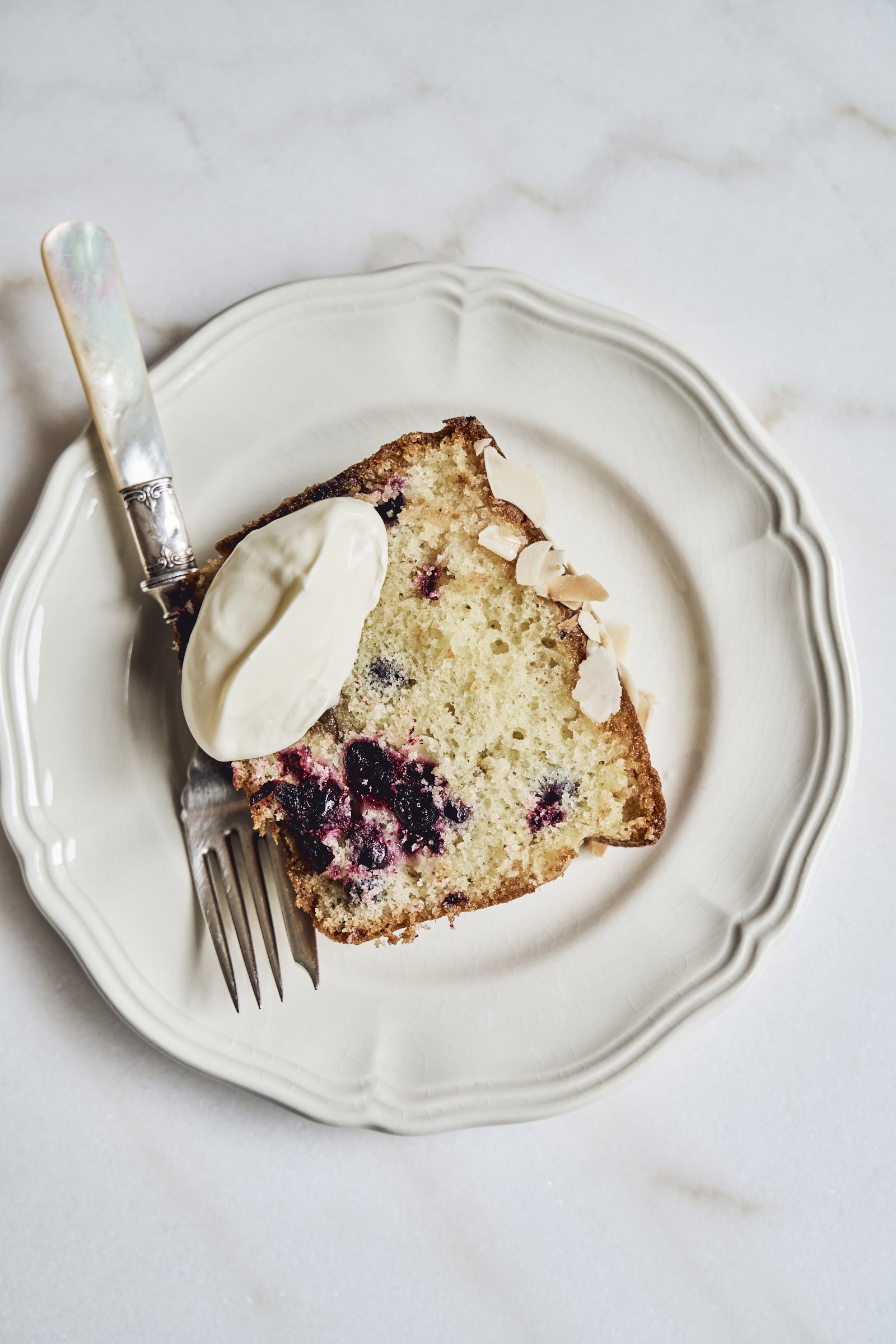 burgundy blackcurrant and marzipan cake
