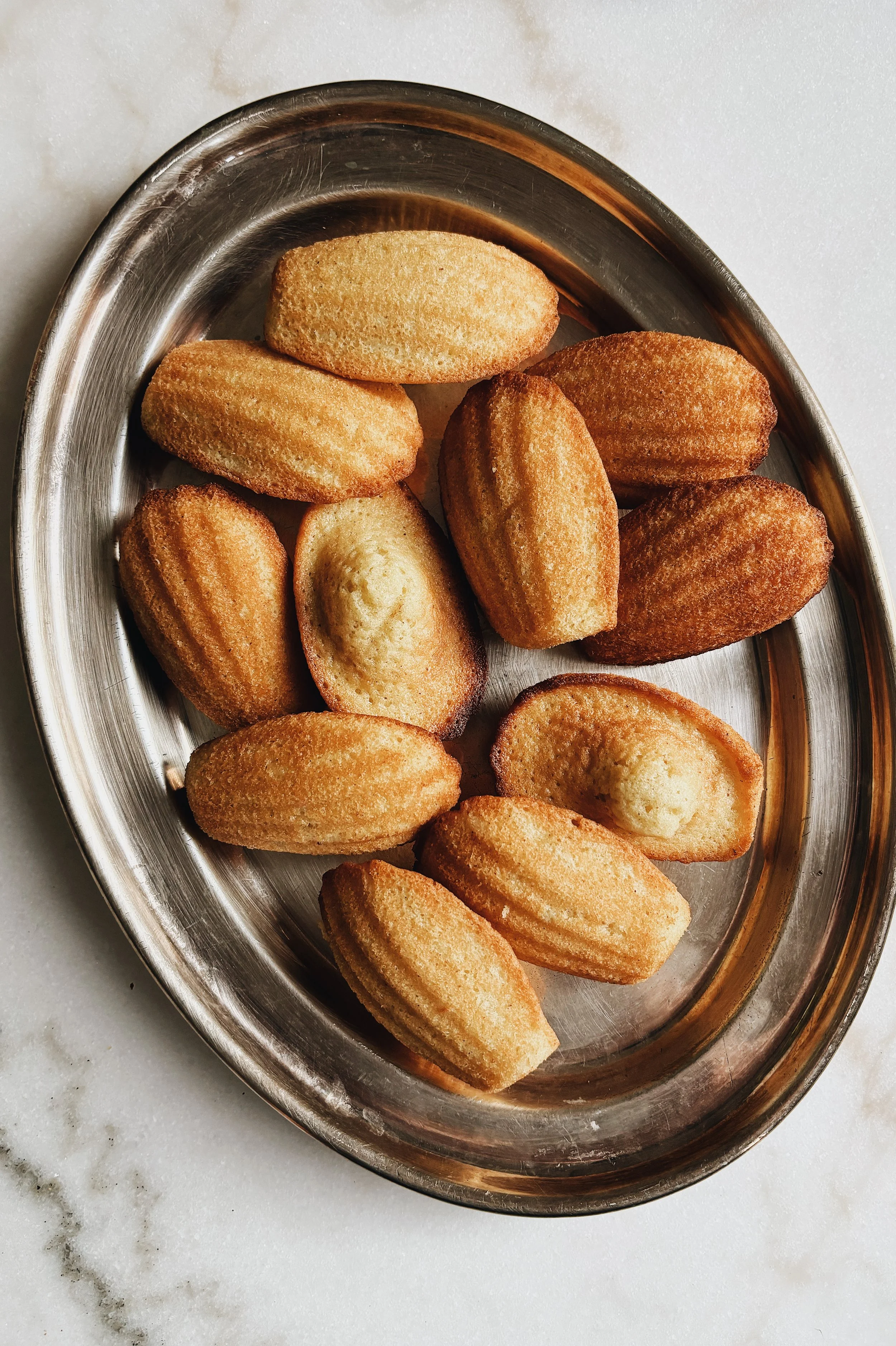 Lemon and olive oil madeleines