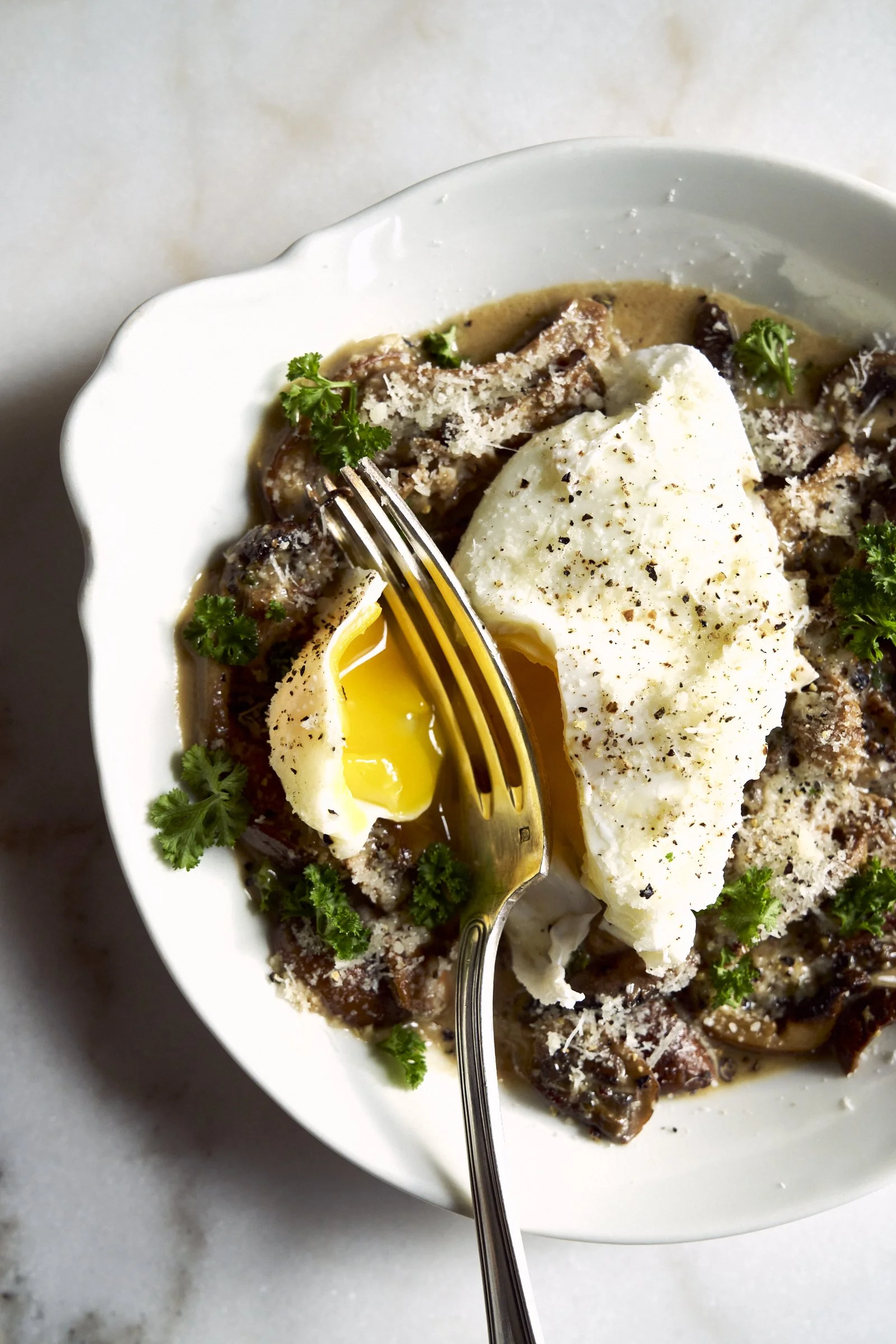 Mushrooms and eggs