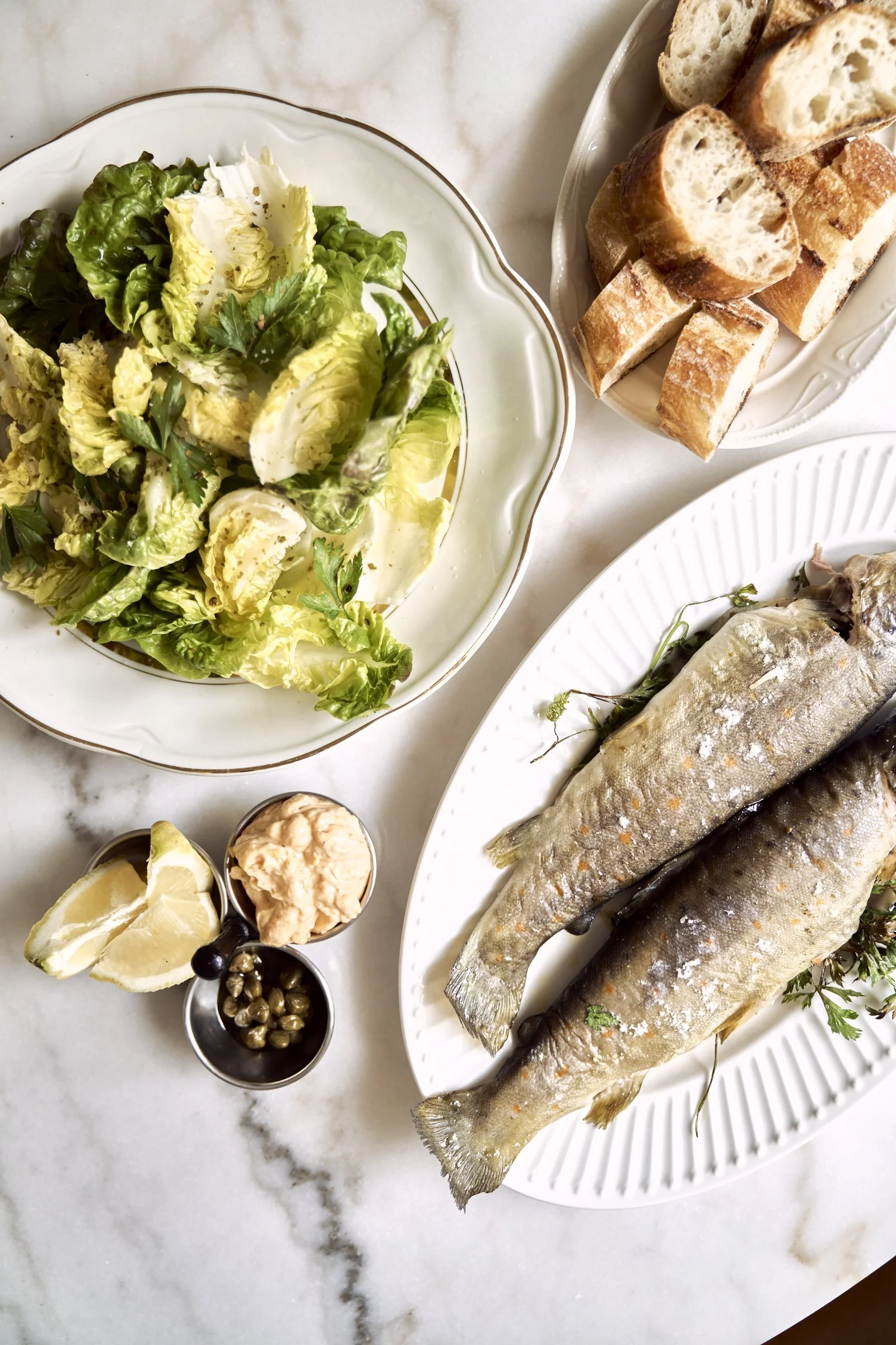 Trout with lemon mayonnaise