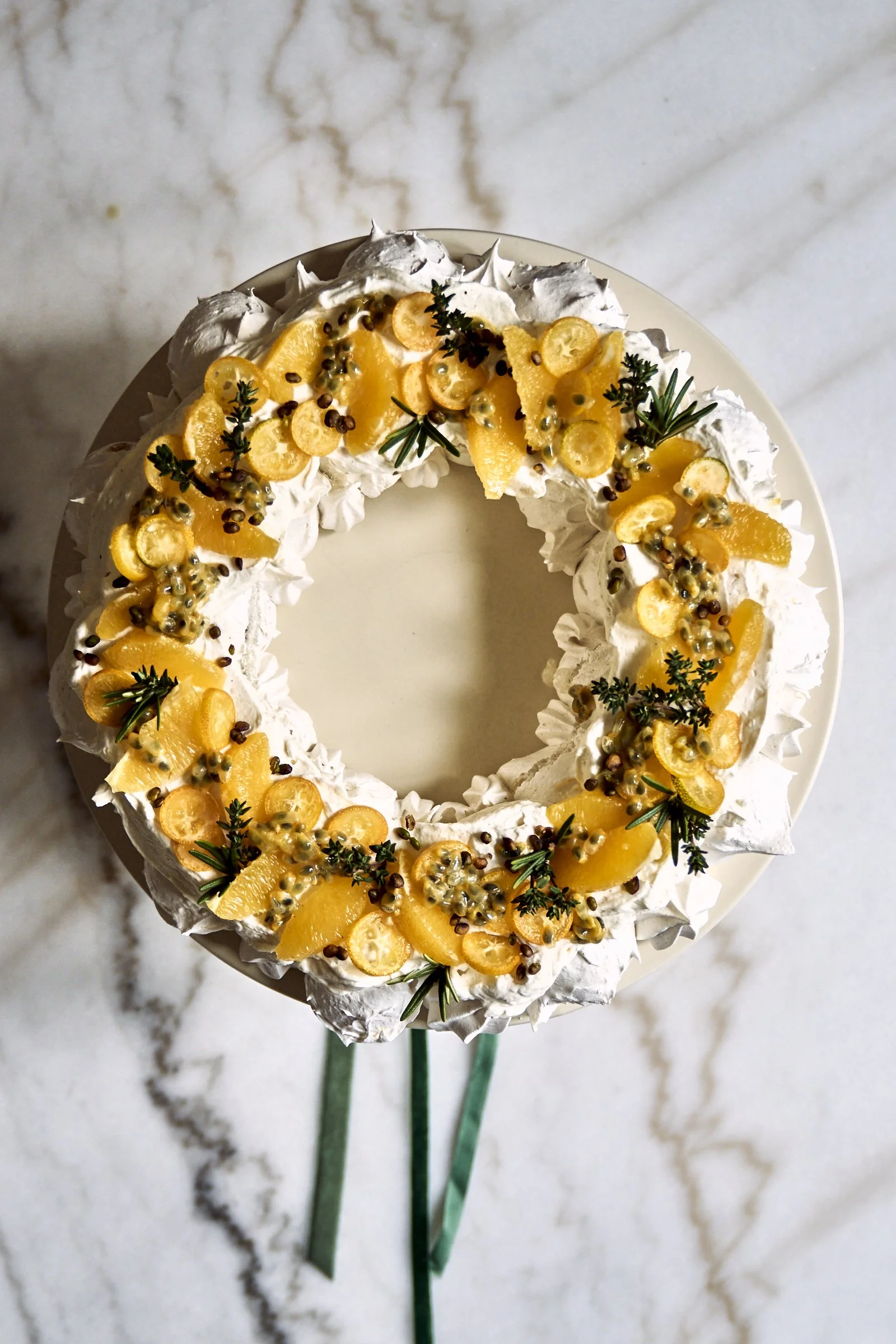 Pavlova Christmas wreath